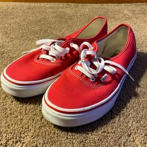 Red low top Vans